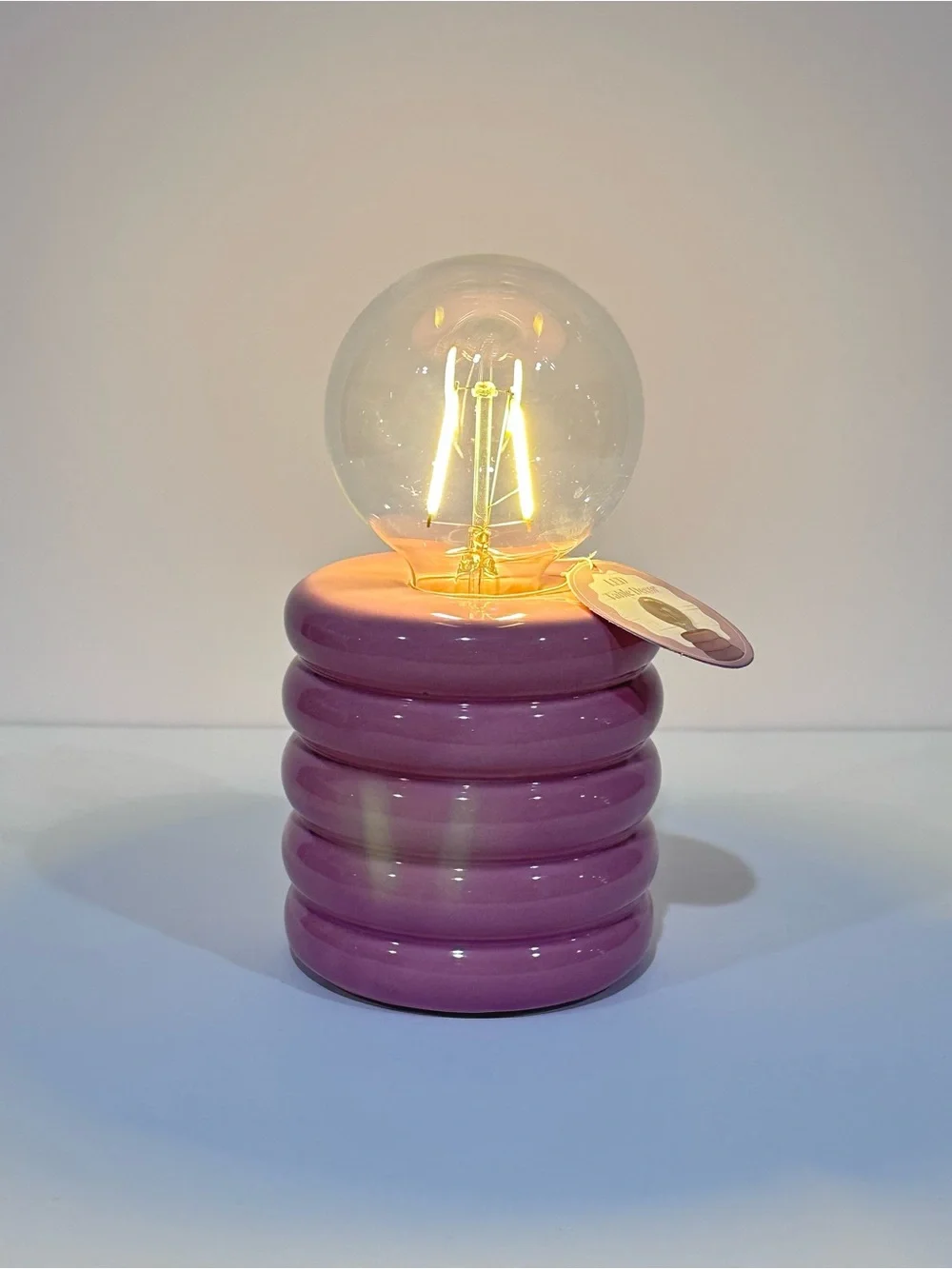 Ceramic LED Table Decor Light w/ Globe Bulb